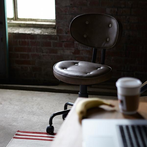 デスクチェア 椅子 オフィスチェア ワークチェア キャスター付き ひじ掛けなし 肘なし レトロ おしゃれ 昇降 高さ変更