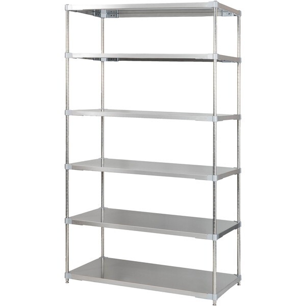 アイ・エル・シー GSS6-60120 燕三条製 PROFACE SUS304ステンレスソリッドシェルフ6段 600×1200×2100 SUS304ステンレスポール メーカー直送