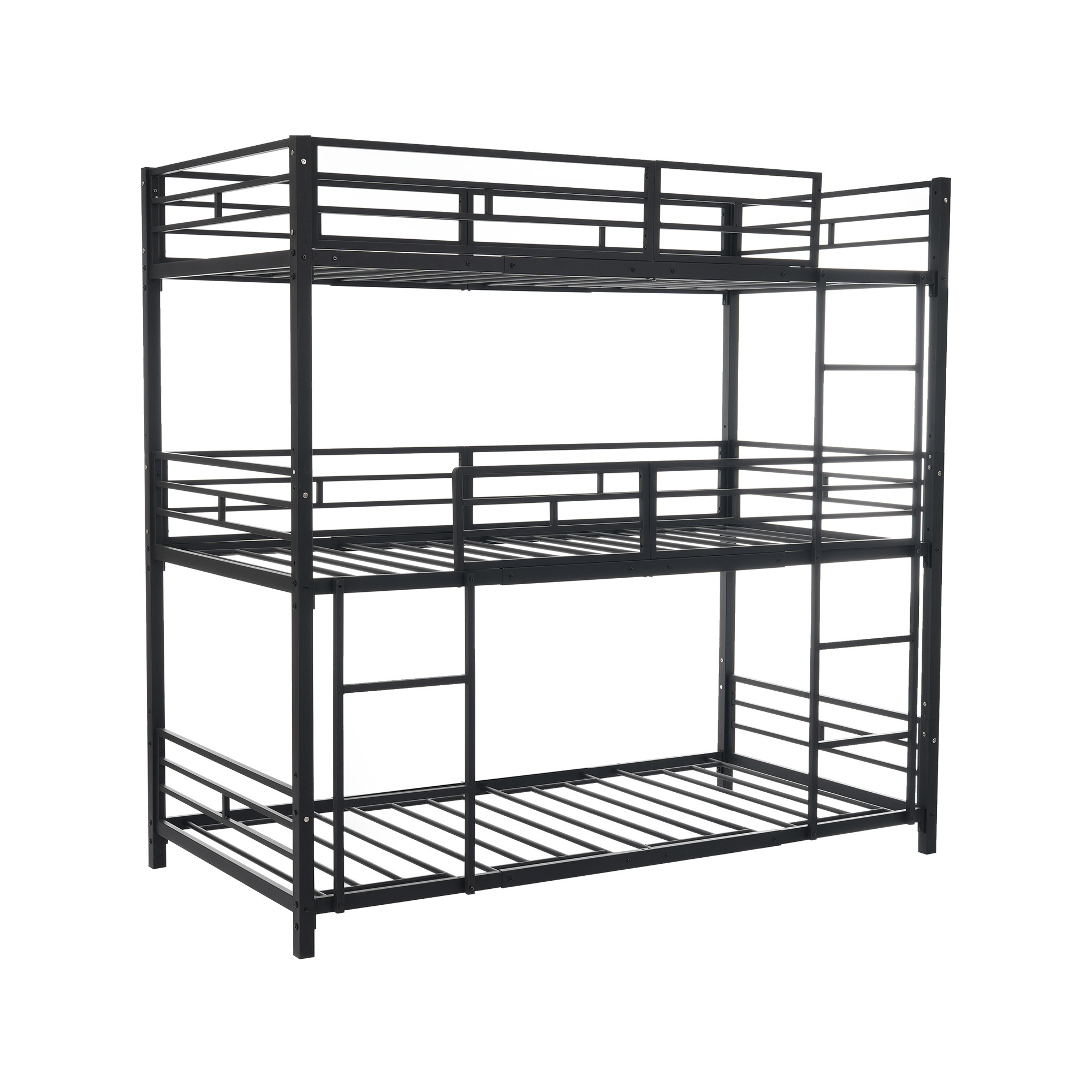 三段ベッド 子供 パイプ 三段ベッド 大人用 シングル ベッド パイプベッド 3段ベッド 分離可能 パイプベッド スチールベッド 二段ベッド 新作 コンパクト 省スペース 寮 ブラック147