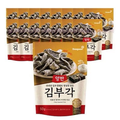 【16パック - キムブガク50g 】 양반 김부각16개/東遠 DONGWON 両班 韓国 スナック菓子/韓国旅行 お土産/サクサクのスナック / 特産品 / 子供のおかず 酒のおつまみ