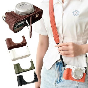 一眼レフ カメラケース Sony ZV1F ZV1M2 用 レザー ケース おしゃれ シンプル 傷つき防止 底面開閉 バッテリー交換可能 ストラップも付き カメラ保護 SNY ソニー ケース カバ 新