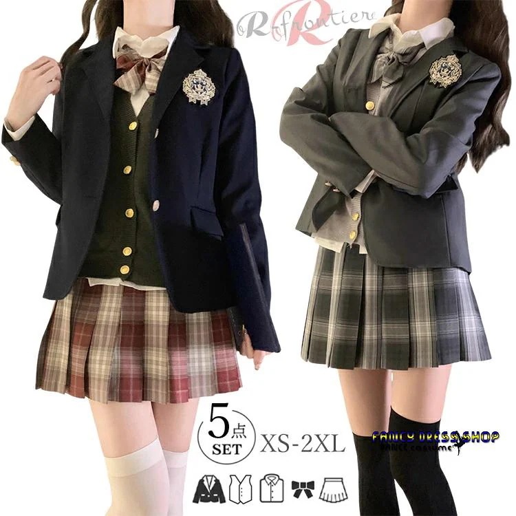 【制服標準装備】卒業式 スーツ 女の子 なんちゃって制服 セット 韓国 制服 ブレザー 入学式 卒服 高校生 JK 中学生 卒業式 小学校女子 スーツ フォーマルスーツ ピアノ発表会 5