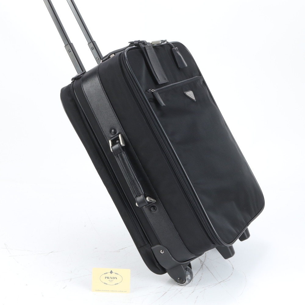 美品 テスート ナイロン サフィアーノ 三角ロゴ V196 レザー×ナイロン スーツケース キャリーケース バッグ 出張 旅行 トランク メンズ EEE CQ7-5 中古