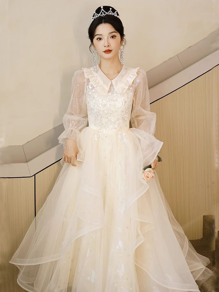 女性のためのイブニングドレス2025宴会ハイエンドスリムアートテストソロピアノパフォーマンスドレス