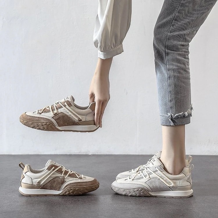 今の流行厚底スニーカー2025作運動カジュアル快適スニーカー滑り止めゴム楽ちんフラットパンプスカジュアルなスニーカー