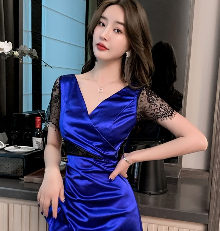 ワンピース デート ミニ丈 半袖 レース シフォン フリル 可愛い きれいめ 上品 おしゃれ かっこいい 可愛い ラブリー キュート ガーリー クール モード系 セクシー エレガント 存在感
