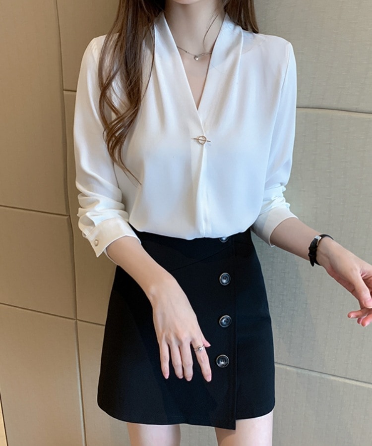 デート モテアイテム シャツ ブラウス 長袖 タイピン 透け感 シースルー 可愛い きれいめ 上品 おしゃれ かっこいい 可愛い ラブリー キュート ガーリー クール モード系 セクシー