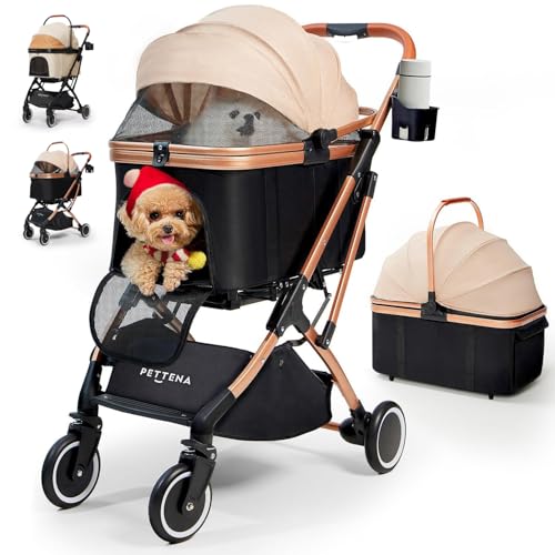 最新自立型PETTENA 分離型 ペットカート 耐荷重20KG 広い空間 自立可能 ワンタッチ折畳 軽量 使用簡単 犬 バギー 猫 犬用カート 22,261円