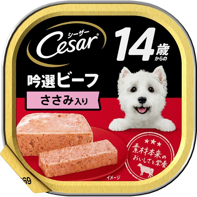 （まとめ買い）マース シーザー 14歳からの 吟選ビーフ ささみ入り 100g 犬用フード [x24] 5,356円