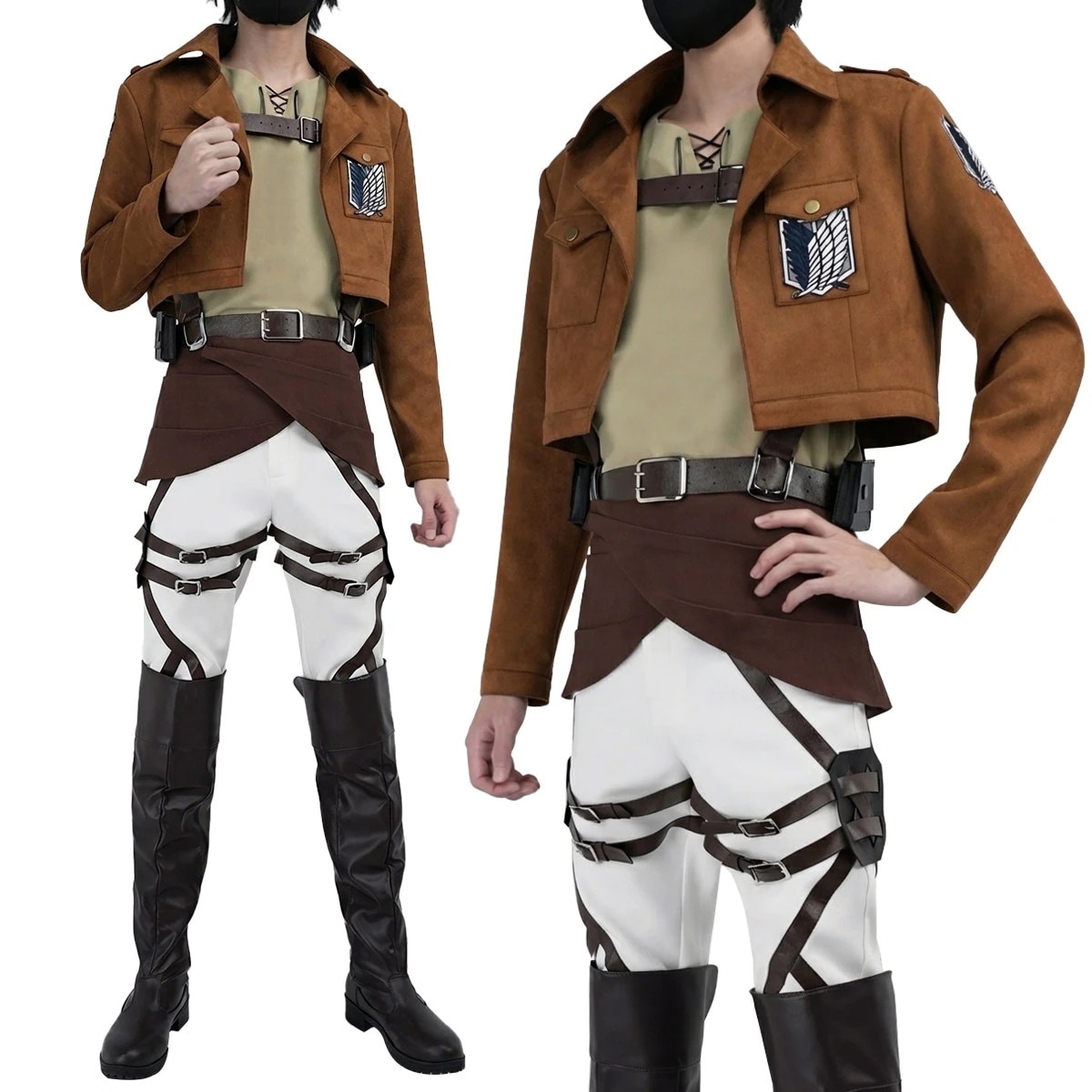 [2026 新作]HOLOUNCOSER 進撃の巨人 エレン・イェーガー コスプレ 衣装 調査兵団 ジャケット 自由の翼 立体機動装置ベルト C服 フルセット 仮装 ハロウィン アニメ