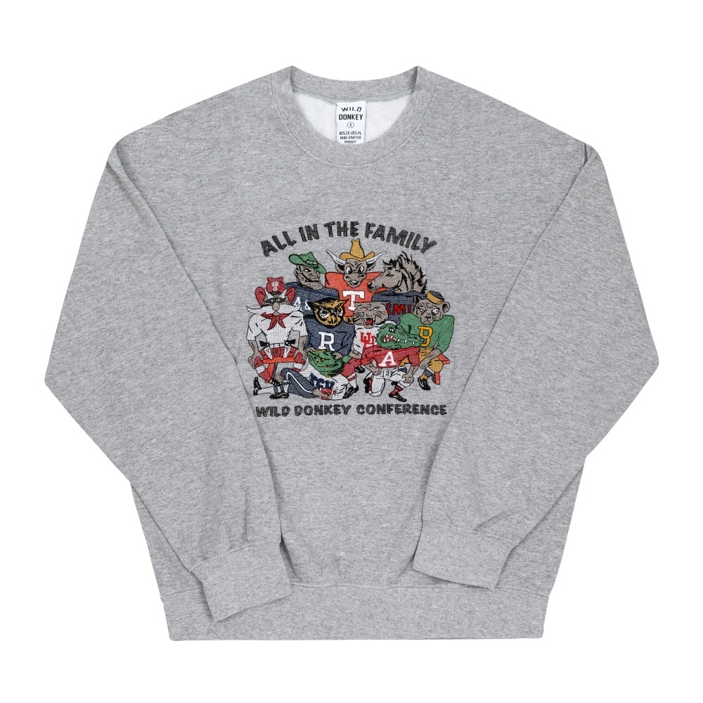 ワイルドドンキー ユニセックス トレーナー FG-FAMILY HEATHER GREY
