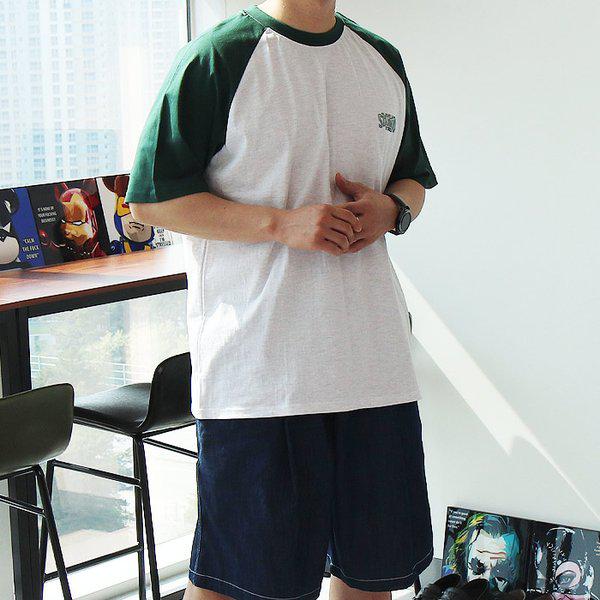 WIN メンズ ビッグサイズ 半そでTシャツ（ハーフスリーブ）ラグランスリーブ