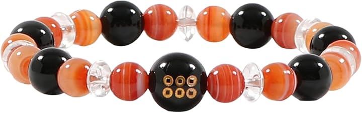 パワーストーン ブレスレット メンズ 水晶 オニキス メノウ(［02］ 真田幸村 07104782, ［01］ パワーストーン 内径 約17-18)