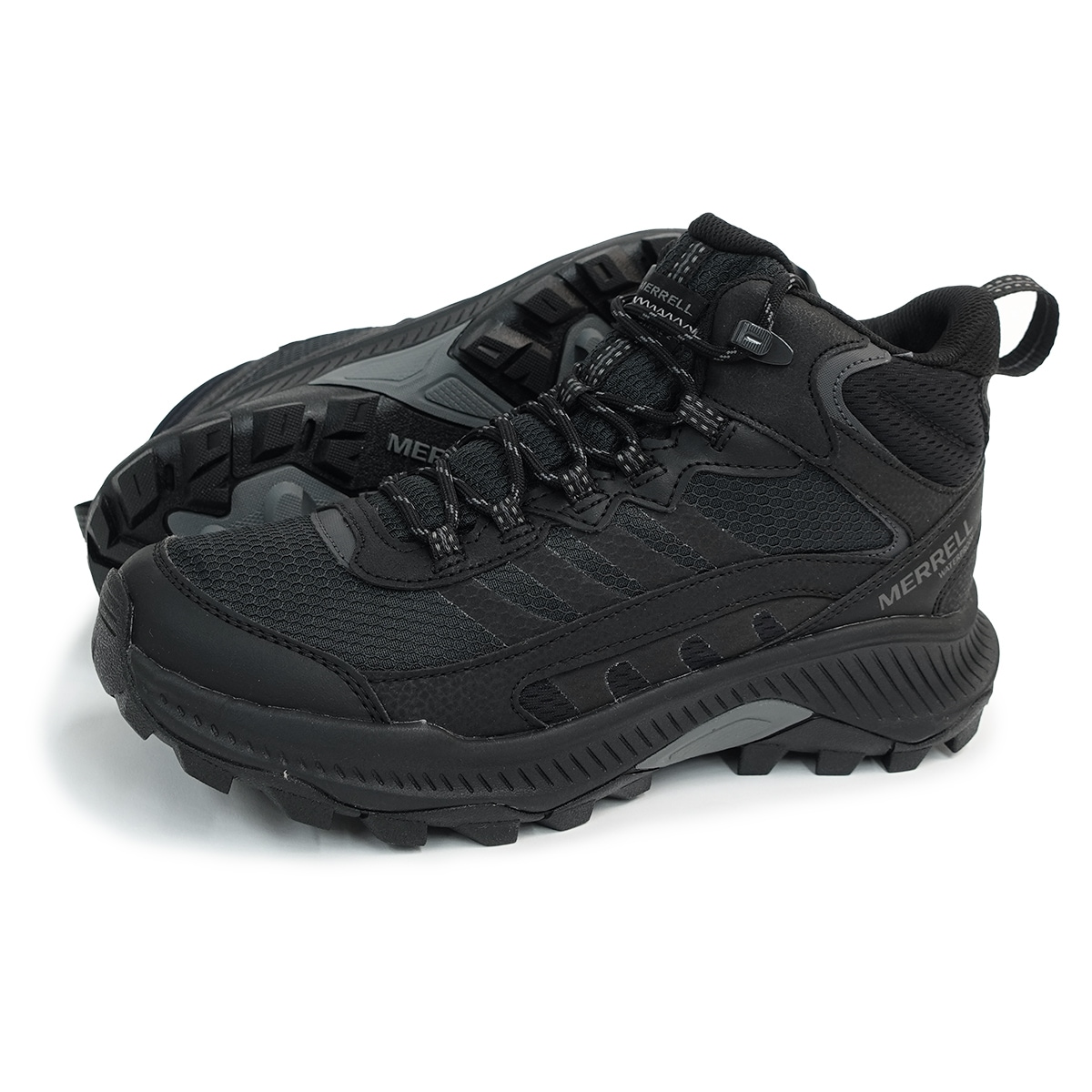 メンズ トレッキングシューズ スピードストライク2ミッドウォータープルーフ 037833 ブラック 防水