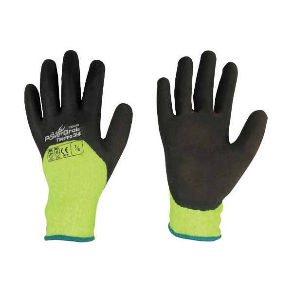 （まとめ）東和 PowerGrabThermo 3/4 7/S 黄/ダークブラウン 1双[x10]