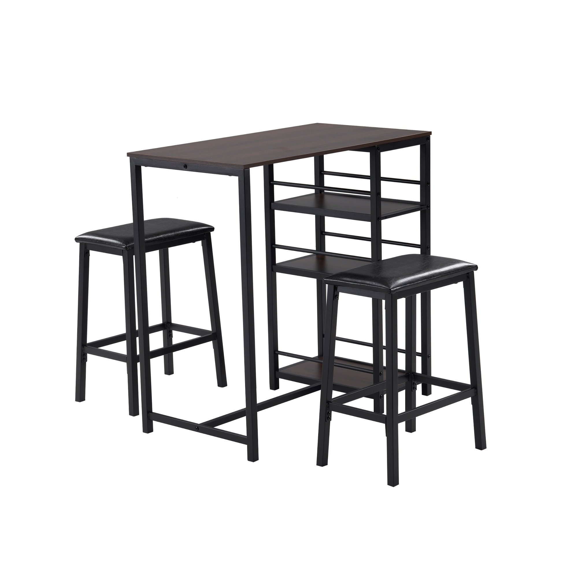 【ブラウン】カウンター3点セット ダイニング3点セット カウンターテーブル 2人用 2人掛け 無垢材 ダイニングテーブル ダイニングテーブルセット ダイニングチェア レトロ 食卓 北欧 パイン 新作