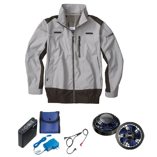 KU92110空調服 ポリ製 遮熱フルハーネス仕様 FAN2400SPBB/LISUPER1 銀5L