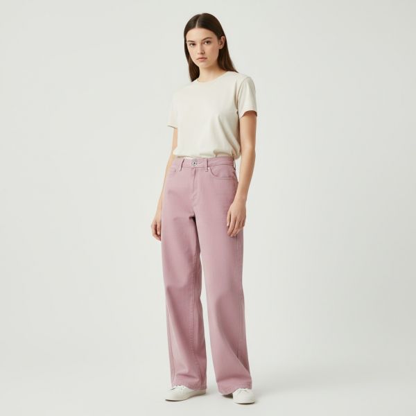 Wide-Wash Cotton Pants_Indigo Pink