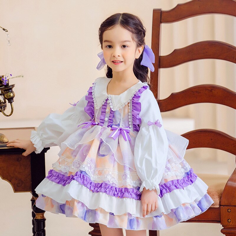 Zhibud22春の婦人服子供用ロリータロリータフローラルグループかわいいプリンセスチュチュスカート