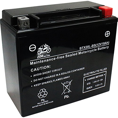 BMバッテリー バイク用 バッテリー 液入り 充電済み BTX20L-BS (YTX20L-BS / YTX20HL-BS / GTX20L-BS / FTX20L-BS 互換)