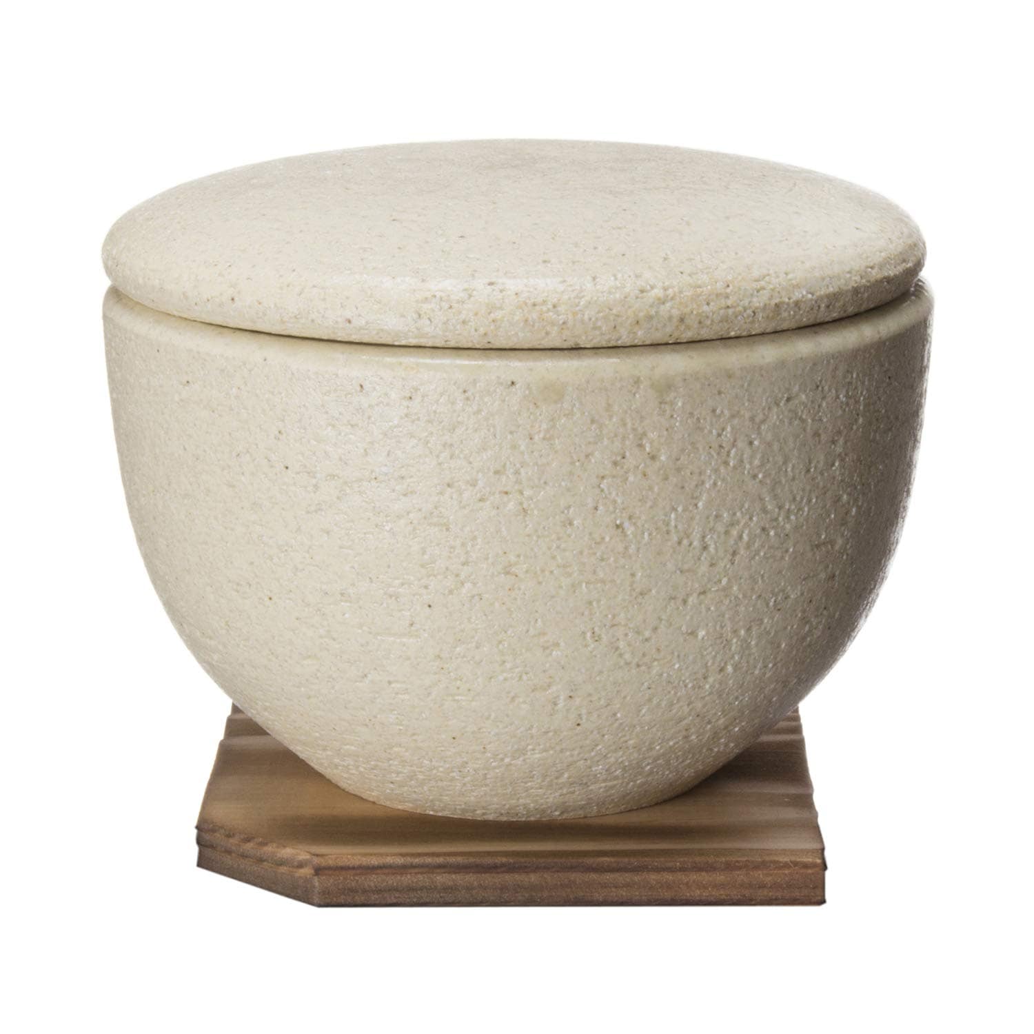 長谷製陶(Nagatani Seitou) 保存容器 レンジ対応 ごはん おひつ 蒸し器 「 陶珍 」 小 約1合分 約13cn 約350ml 電子レンジ専用 粉引 ACT-71