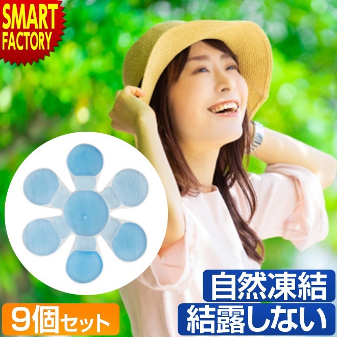 帽子用 保冷剤 最安値挑戦中 9個セット 冷却材 帽子用保冷剤 結露しない ヘッドクール 自然凍結 接触冷感 熱中症対策 暑さ対策 帽子 ヘルメット ひんやり 猛暑