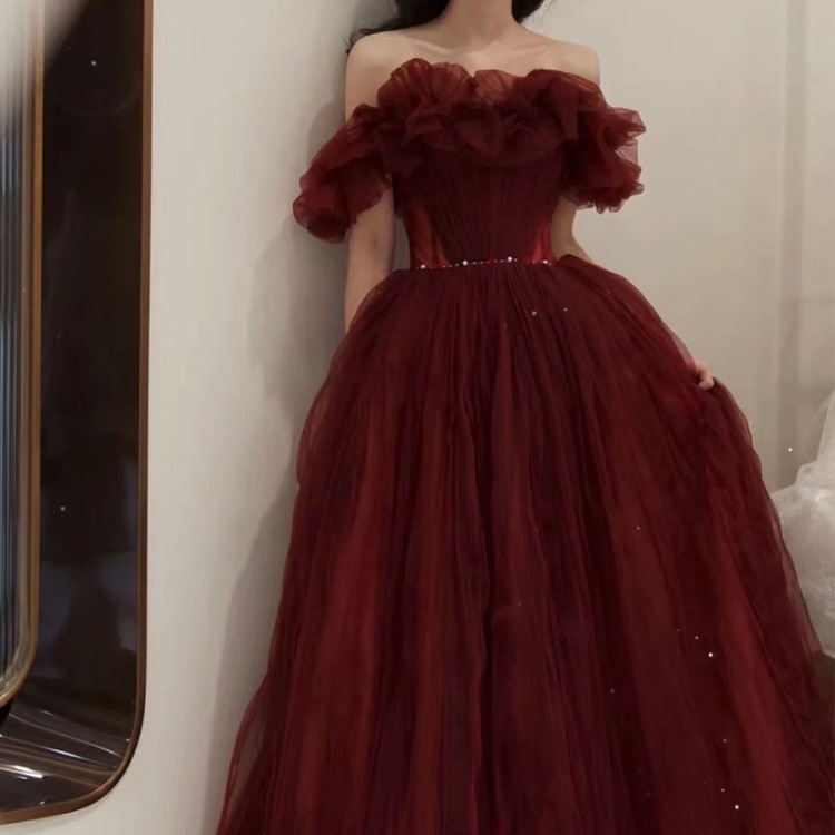 ドレス 衣装 ウエディングドレス 披露宴ドレス カラードレス ロングドレス オフショルダー オフショル シースルー バックシャン フレア 切り替えデザイン ステージドレス 発表会 フレア かわいい