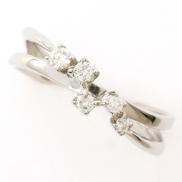 K10 10金 WG リング 10.5号 ダイヤ 0.14 中古