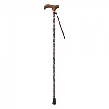 KINDCARE 素敵なステッキ 伸縮折りたたみ ブラック CH231145