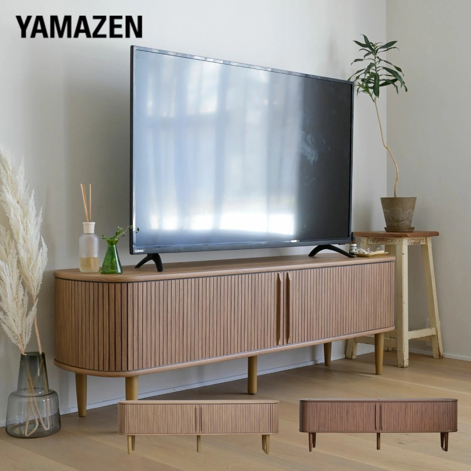 テレビ台 テレビボード 引き戸 蛇腹 幅150 奥行38 高さ48cm 隠せるテレビボード ジャバラ ローボード リビングボード テレビラックリビング収納 TV台 TVラック TVボード AVボード