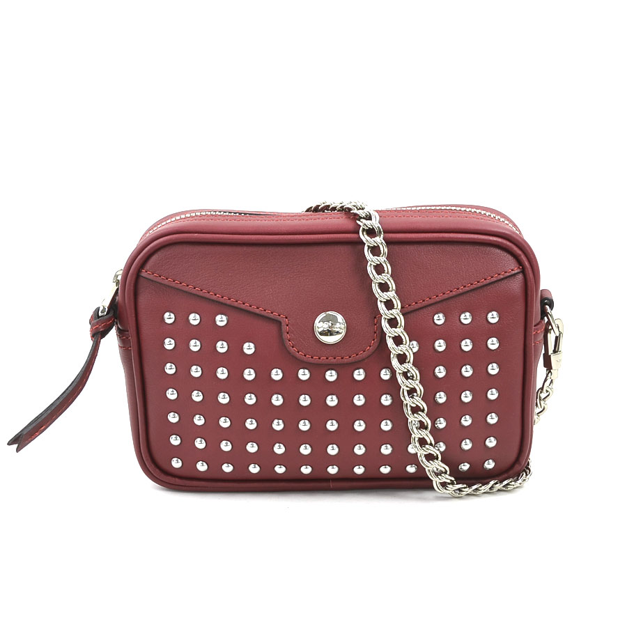 ロンシャン Longchamp ショルダーバッグ レザー ダークレッド レディース h31006k