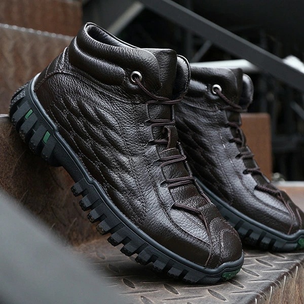 トレッキングシューズ メンズ 本革 ハイキングシューズ 保温 歩きやすい 軽量 登山 メンズ