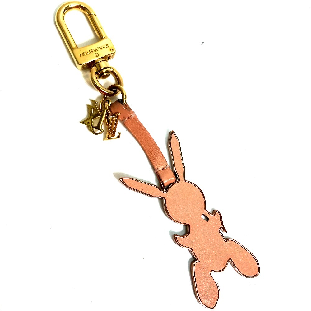 キーホルダー M62734 ジェフ クーンズ ラビット バッグチャーム うさぎ ウサギ レザー ピンク