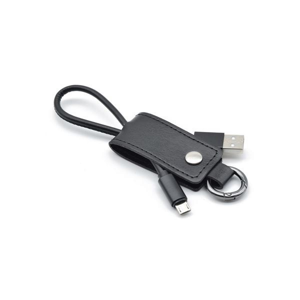 （まとめ）日本トラストテクノロジー キーケース型microUSBケーブル （ブラック） KCMU-BK5セット