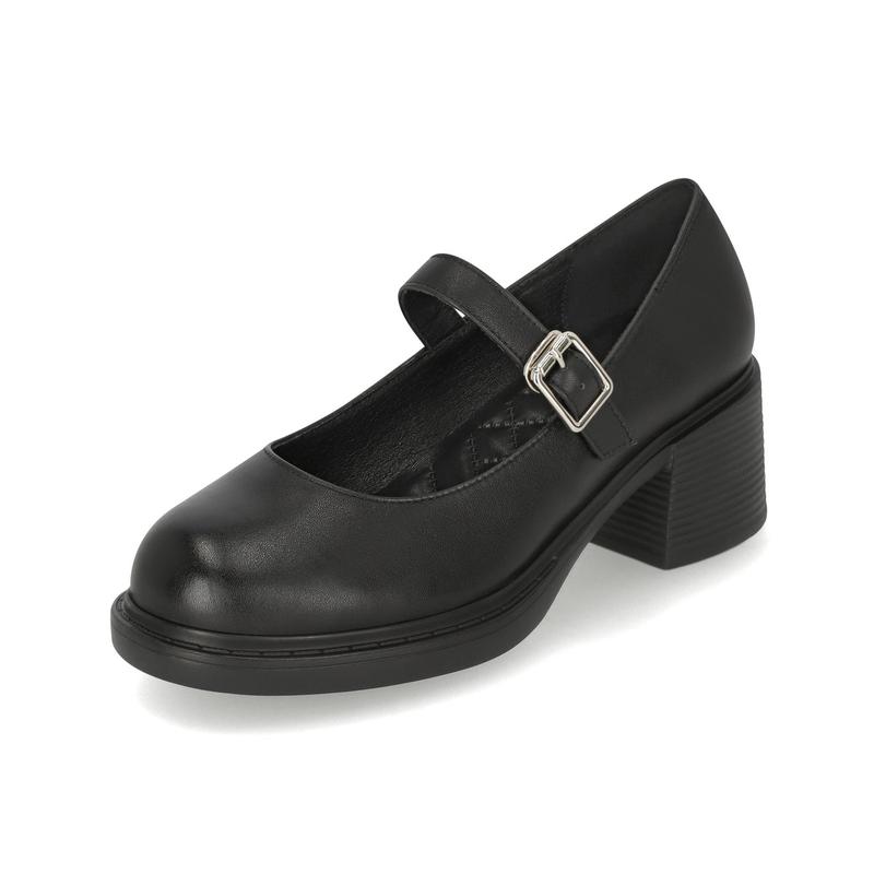 女性用牛革チャンキーメリージェーンパンプス 6cm LCWD45U539