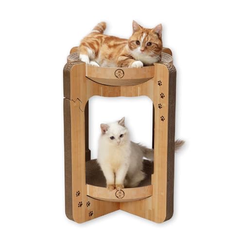 猫壱 バリバリボウルタワー (レギュラー ライトブラウン)