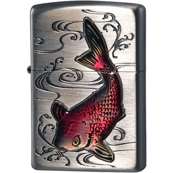 ZIPPO ジッポー ライター エッチング「鯉」63380198 / ZIPPO ジッポー オイルライター 鯉 エポキシ レッド 63380198