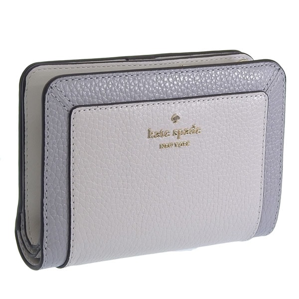 ケイトスペード 財布 レディース 二つ折り財布 アウトレット レザー アイボリー×グレーマルチ レナ カラーブロック ミディアムコンパクトバイフォールドウォレット lena md compbifold