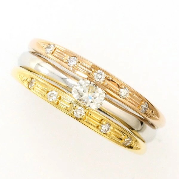 PT900 プラチナPG リング 9号 ダイヤ 0.20 0.09 鑑別書 【中古】