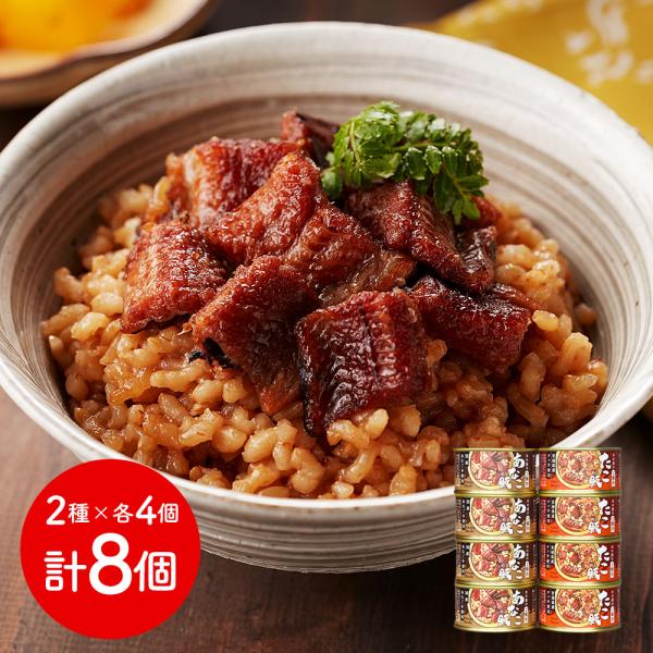 宮城 木の屋石巻水産 木の屋のご飯缶2種セット あなご飯 たこ飯 各4個 茶箱 SISK