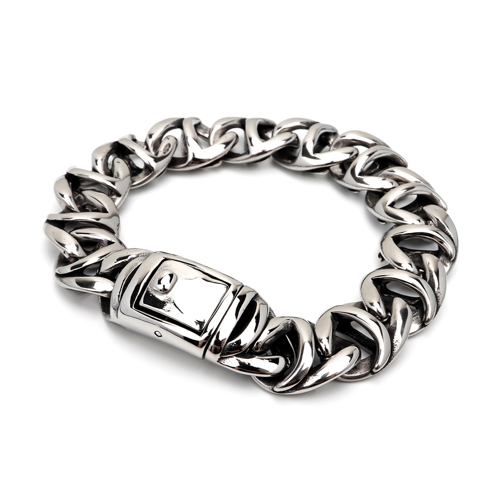 ステンレス バックルブレスレット [b548]