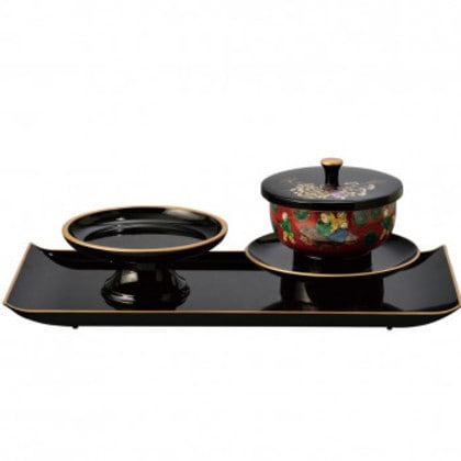 お給仕セット 小 4.2寸 黒(フチ金) 木米(九谷) 5313420260091