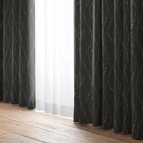 [100×135]遮光カーテンYDDヘイス グレー 2枚入 形状記憶加工 ウォッシャブル