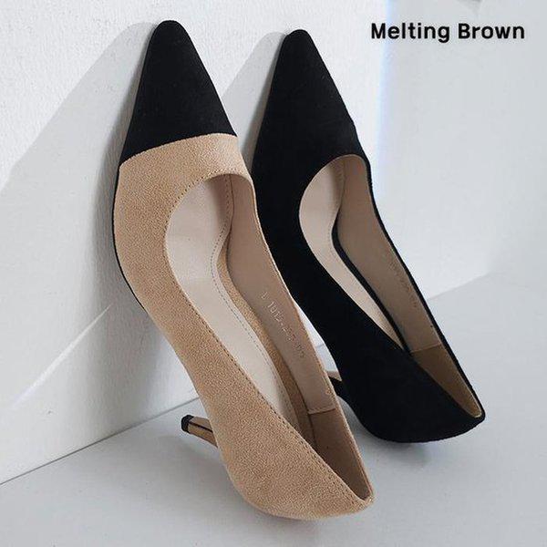 女性スエードスティレットヒール婦人靴 k15