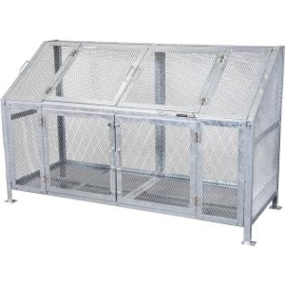 【I】【代引不可】グリーンライフ メッシュごみ収集庫(組立式） KDB-1800N W1850×D760×H1120ｍｍ 大型 ゴミ収集 ゴミステーション 屋外【代引不可/