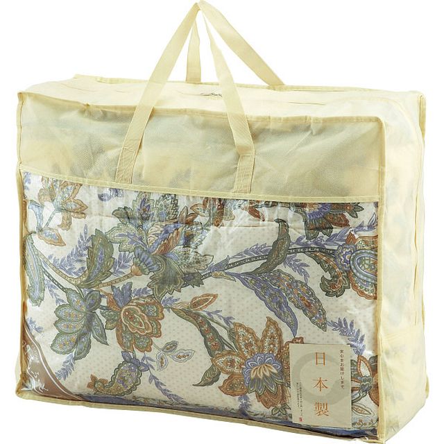 ダウン85%入 羽毛肌掛けふとん ブルー