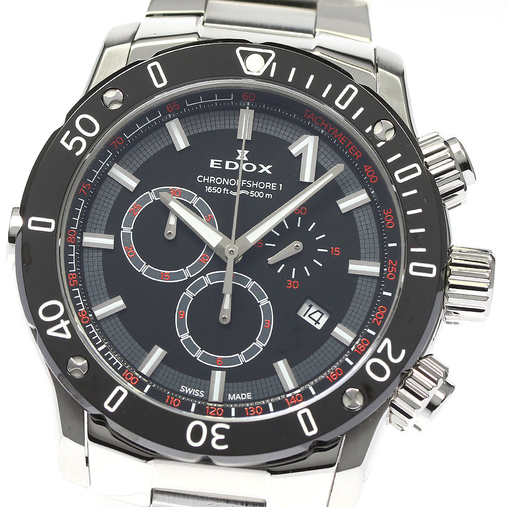 エドックス EDOX 01114-3M-NIN クロノオフショア1 クォーツ メンズ 良品 箱・保証書付き_785489【中古】