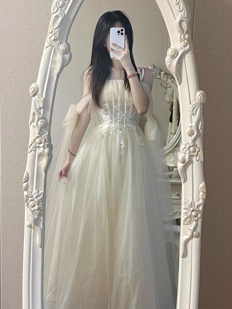 ドレス女性2025バンケット気質アート試験大人のドレスピアノパフォーマンスホストドレス