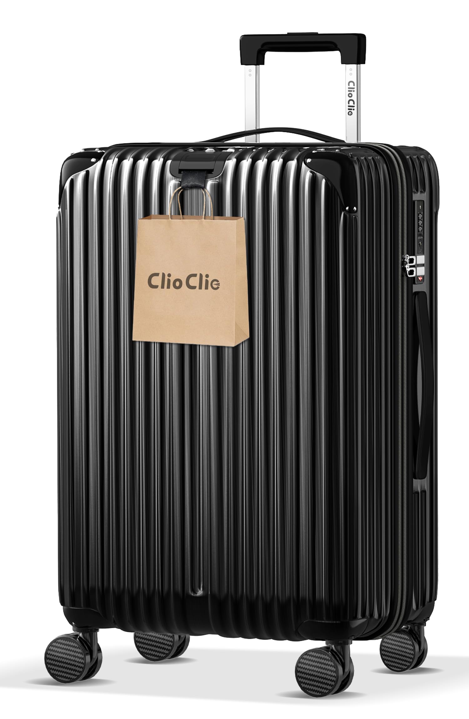 [ClioClio] スーツケース キャリーケース キャリーバッグ 拡張機能付 超軽量 静音 鏡面加工 【360度回転 & 取り外す可能】 ABS+PC 耐衝撃 防盗ファスナー TSAローク搭載 旅行