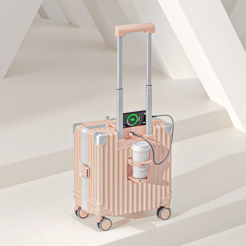 バッグキャリーバッグスーツケース女性アルミフレームスーツケースサイズミニ多機能小型シャーシ付き丈夫で耐久性のあるスーツケース 【急速出荷】